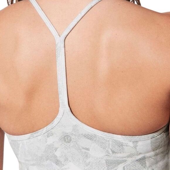 Lululemon Power Pose Tank Light Support For A/B Cup Jasmine White Multi /Alpine - Picture 3 of 14